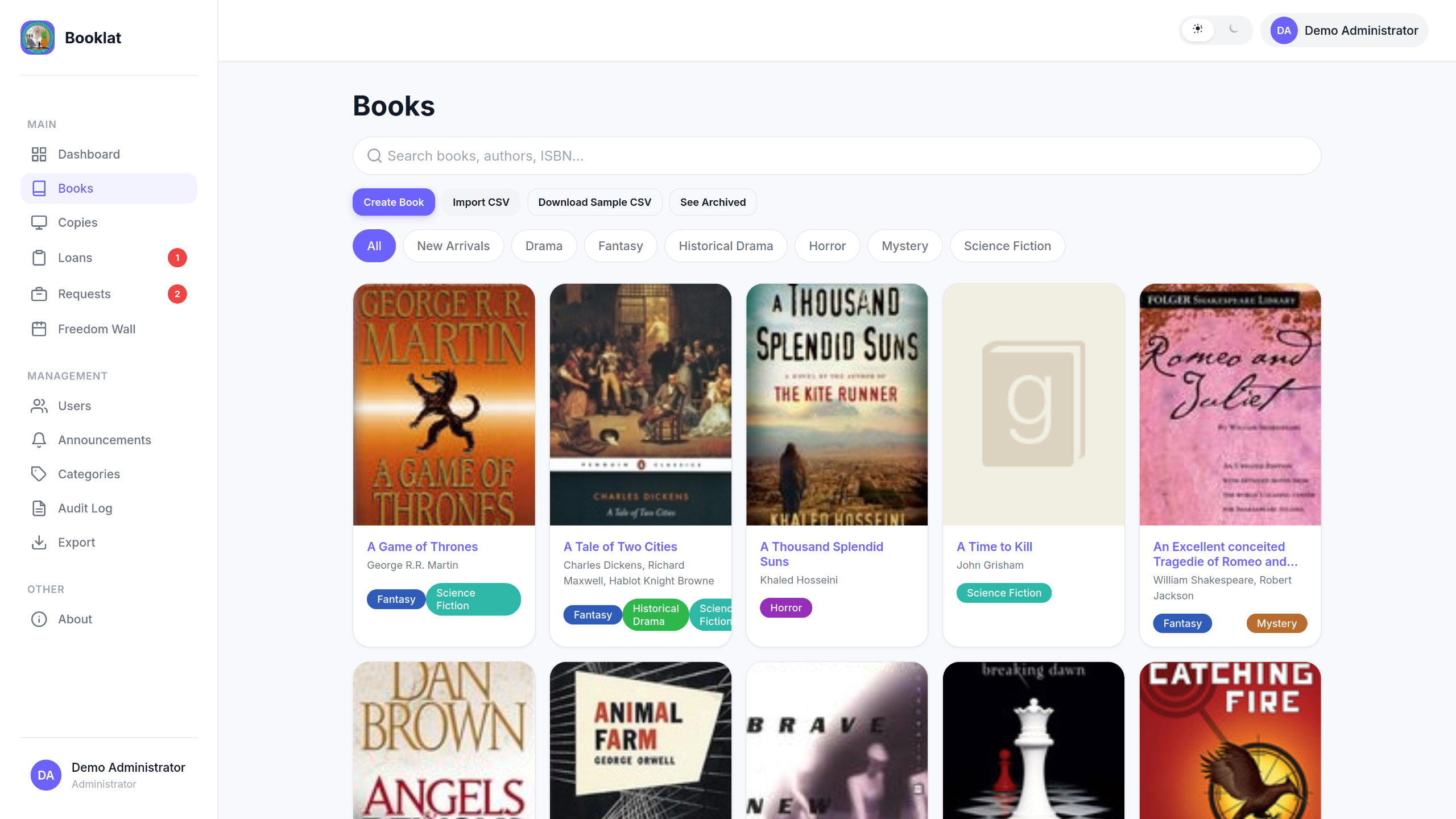 Booklat Library Management System